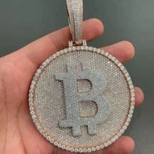 4.50Ctw Round Cut Moissanite Customize One Letter Pendant 14K Yellow Gold Plated