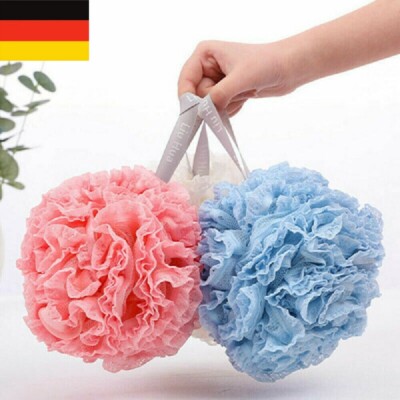 Duschball Netz Bad Blume Körper Schrubber Bürste Peeling Puff Schwamm DE