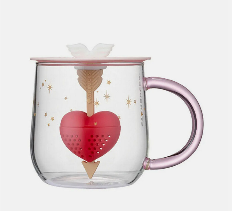 Starbucks Korea Colorchanging tea infuser glass 414ml 2021 Valentine's Day Hot