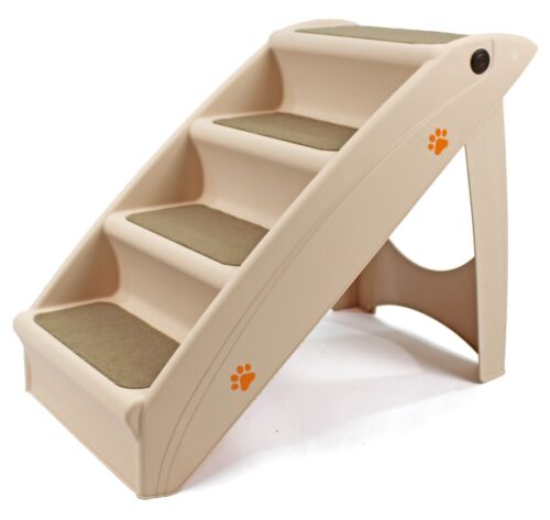 Puppy Dog Pet Stairs Plastic Foldable Folding Ramp Access Steps Lightweight - Picture 25 of 35