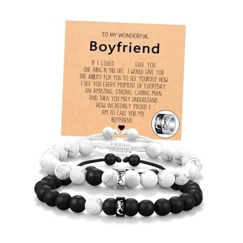 Matching Pinky Promise Couple Ring Bracelets for Husband Soulmate Boyfriend