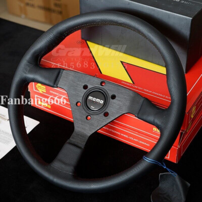 momo モンテカルロ350mm Momo Montecarlo Steering Wheel 350mm - Black Leather/Black