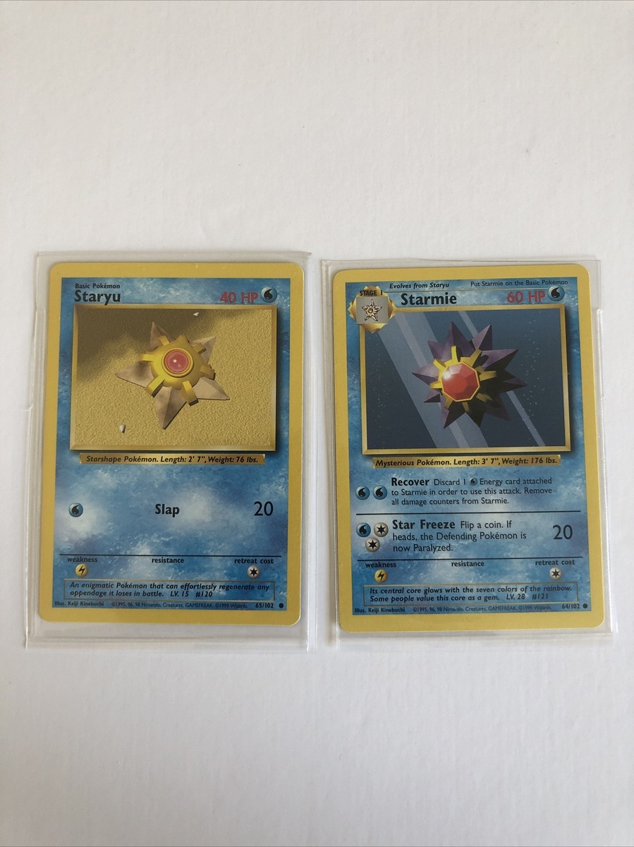Original 1995 Wizard of The Coast Staryu And Starmie Pokemon Cards Base Set  | eBay