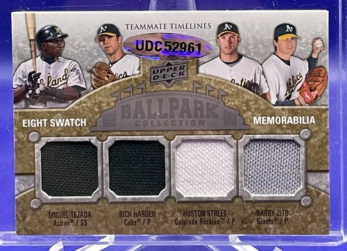 2009 Upper Deck Teammate Timelines /250 8 Swatch Oakland Hudson Zito - Picture 2 of 4
