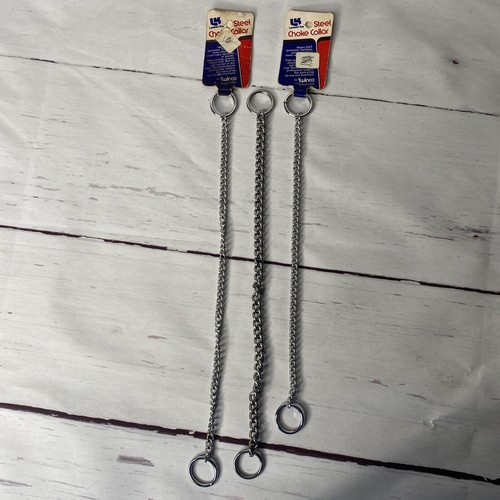 Lambert Kay 14" x 2 and 12" x 1 Twinco Dog Chain Collar MED CHOKE Collar USA (3)