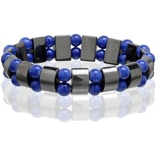 Magnetic Hematite Healing Elastic 2 Line Bracelet Pain Relief Therapy Lapis