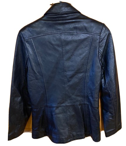 Wilson Leather Solid Black Jacket Size Medium Woman's Long Sleeve Pockets - Picture 2 of 3
