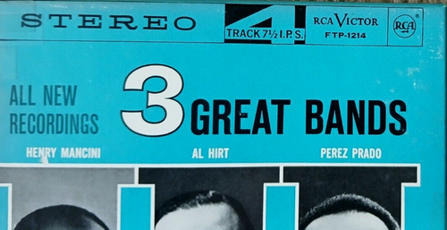3 Great Bands Henry Mancini Al Hirt, Pérez Prado 4 Track Reel to Reel 7 1/2 ips - Picture 6 of 6
