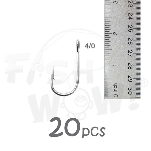 4/0 Fish WOW!® 6X Ganchos de Níquel Siwash Ojos Abiertos Elige entre Qty 20 50 100 200 lote - Imagen 8 de 11