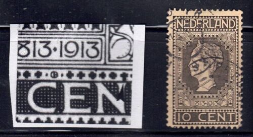 Netherlands 1913 10 Cent Jubilee printing error NVPH 93W - Picture 1 of 1