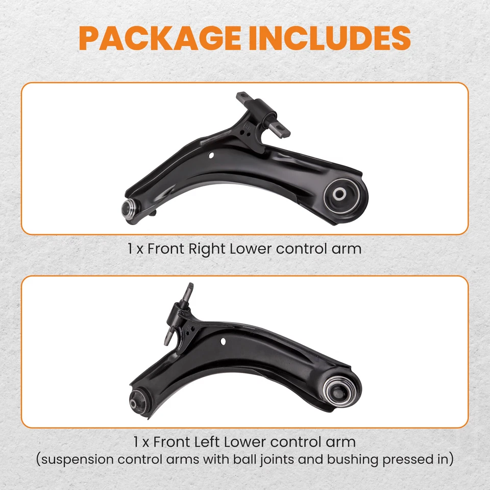FRONT 2 SUSPENSION LOWER WISHBONE ARMS PAIR LH & RH For NISSAN QASHQAI 2007-2013 - Image 3 of 4
