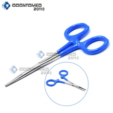 New 5'' Straight Hemostat Forceps Locking Clamps With Blue PVC Grip Handle