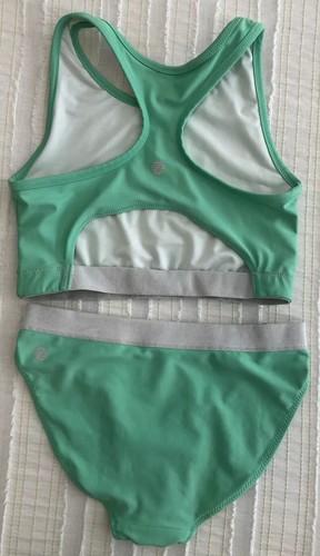 Z by ZELLA size 8 Girls 2 Piece Green Racerback Swimsuit - Picture 7 of 8
