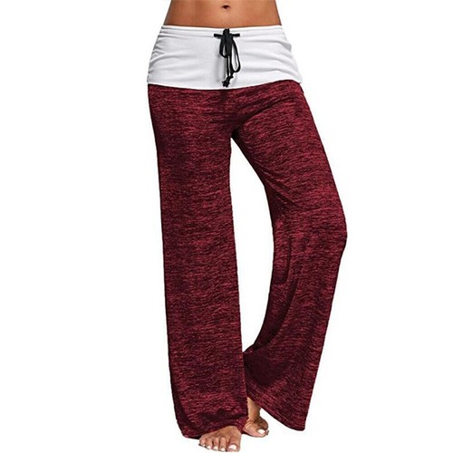 Damen Kordelzug Yogahose Sommer Sport Weites Bein Lose Jogginghose Freizeithose- - Bild 14 von 18