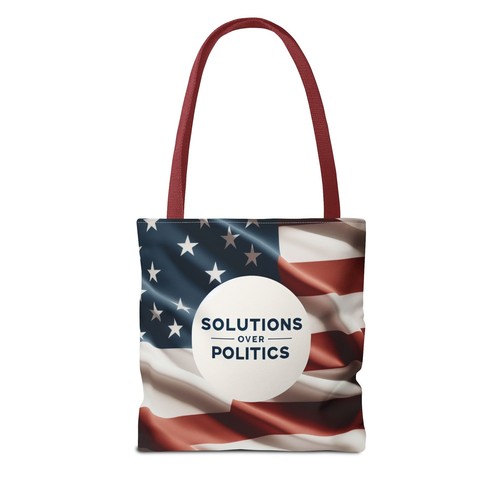 Tote Bag (AOP) - Solutions Over Politics - Picture 3 of 21