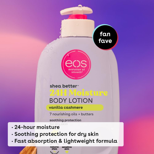 Eos Shea Better Body Lotion- Vanilla Cashmere, 24-Hour Moisture Skin Care, Light - Picture 3 of 9