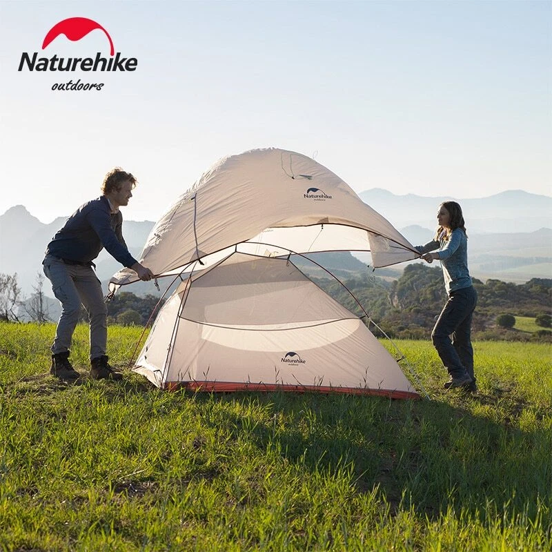 Tienda de campaña ultraligera para 2 personas al aire libre camping senderismo viaje mochilero tienda Foto 3 de 4