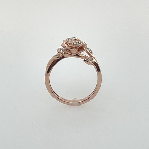 Disney Enchanted •BELLE• 14kt Rose Gold Over Sterling Silver 1/10cttw Diamond - Picture 2 of 8