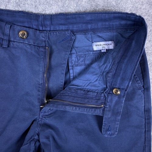Spier Mackay Pants Mens Size 34 Blue Slim Slacks Trousers Cotton - Picture 9 of 14