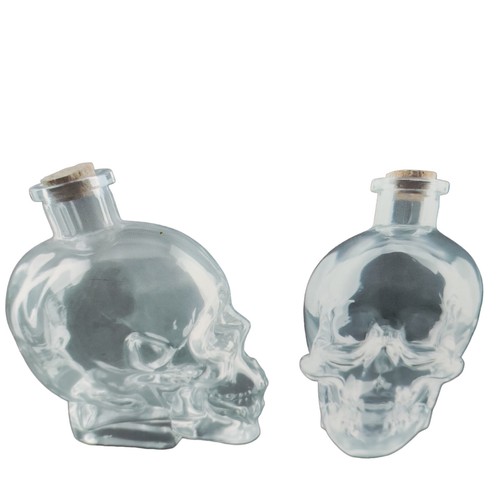 Skull Glass Decanter Bottle W/Cork 750ml. Liquor Wine Bottle Halloween Bar Decor - Picture 4 of 11