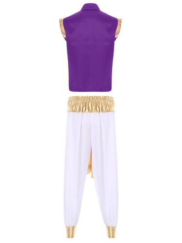 Mens Waistcoat Cosplay Arabian Elastic Waistband Vest Party And Pants Carnival - Picture 41 of 87
