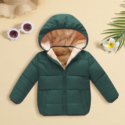 Preschool Girl Boy Long Sleeve Hooded Coat Removable Hat Down Jacket Little Kids - Picture 25 of 39