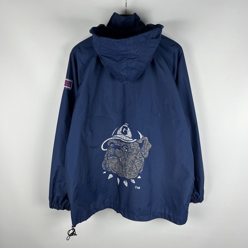 Mens Vintage Georgetown Hoyas Nutmeg University Nylon Anorak Jacket 90’s Size L - Picture 14 of 15