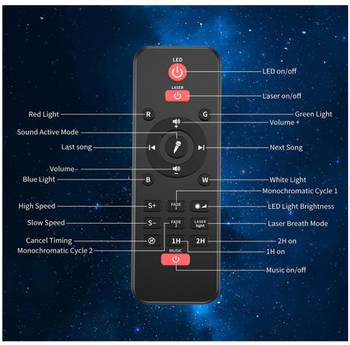 3In1 Galaxy Star Projector LED Night Light Music Player Remote Christmas Gifts - Picture 6 of 7