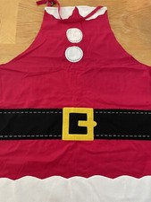 OT One size Adult Elf Santa Helper Christmas Bib Apron Heavy Duty 100 Poly