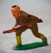 VINTAGE Barclay Cast Lead Soldier Running AS IS MISSING HELMET Made in USA 1937