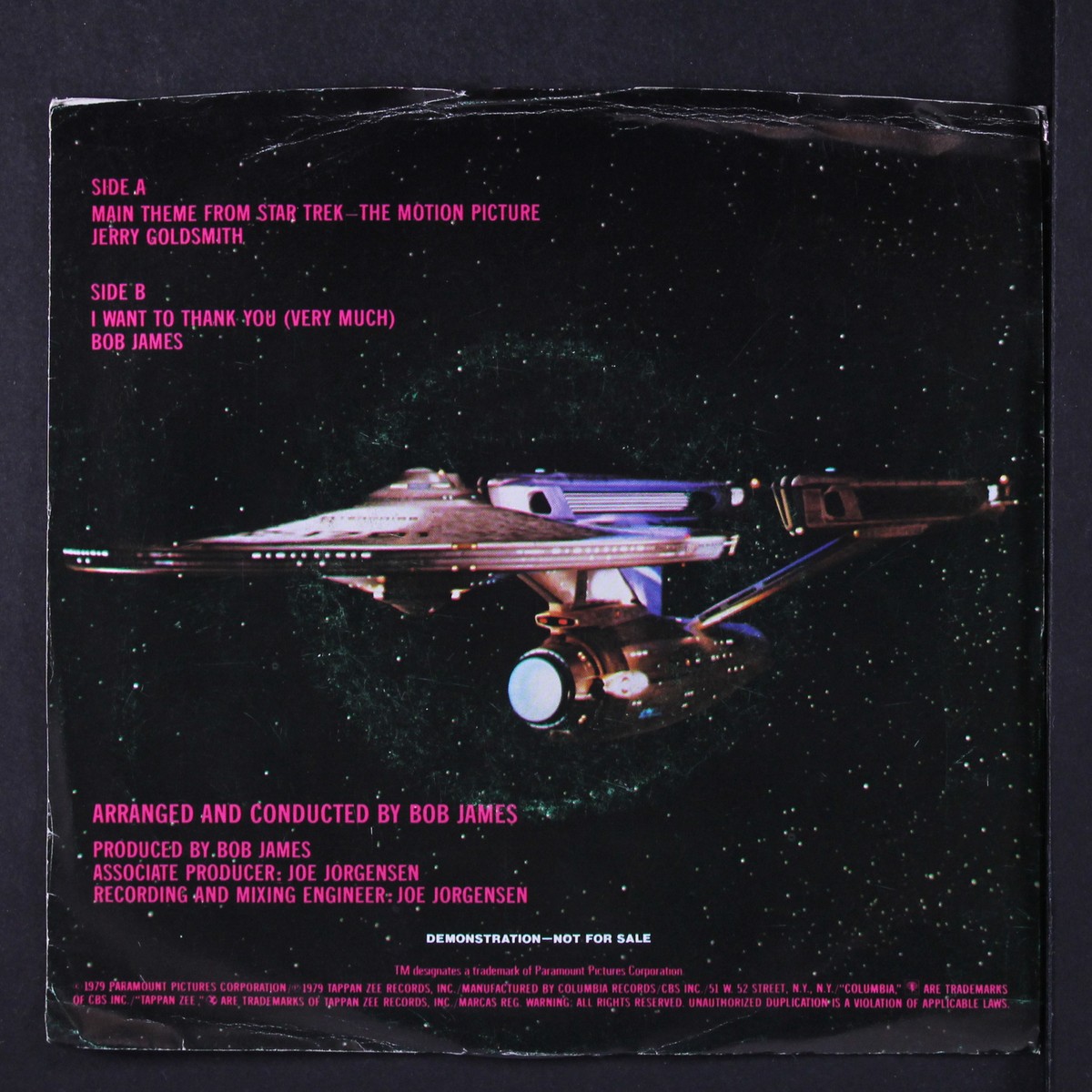 BOB JAMES: main theme from star trek-the motion picture Columbia 7 