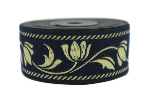 1.37" (35mm) Flower Jacquard Trim, Sewing Ribbon by the yard or pre-cut - Picture 23 of 33