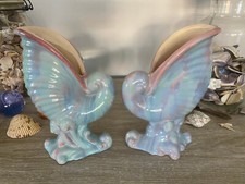 Beautiful Pair Vintage Shell Shaped Vases - Perfect Condition