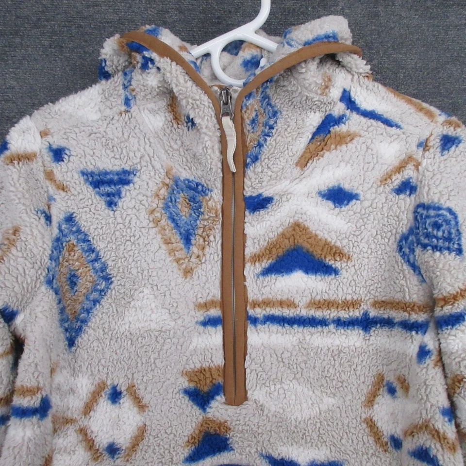 The North Face Hoodie Womens S Aztec 1/4 Zip Sherpa Long Sleeve Elbow Patches - Image 2 of 4