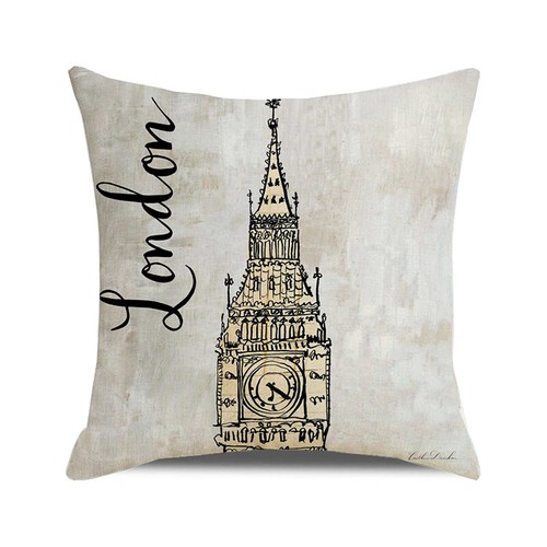 London Paris Italy New York Pillow Cover Historical Famous Landmark Cushion Case - Picture 7 of 9