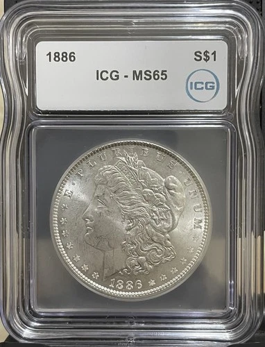 MS65 1886 Silver Morgan Dollar ICG MS65 GEM
