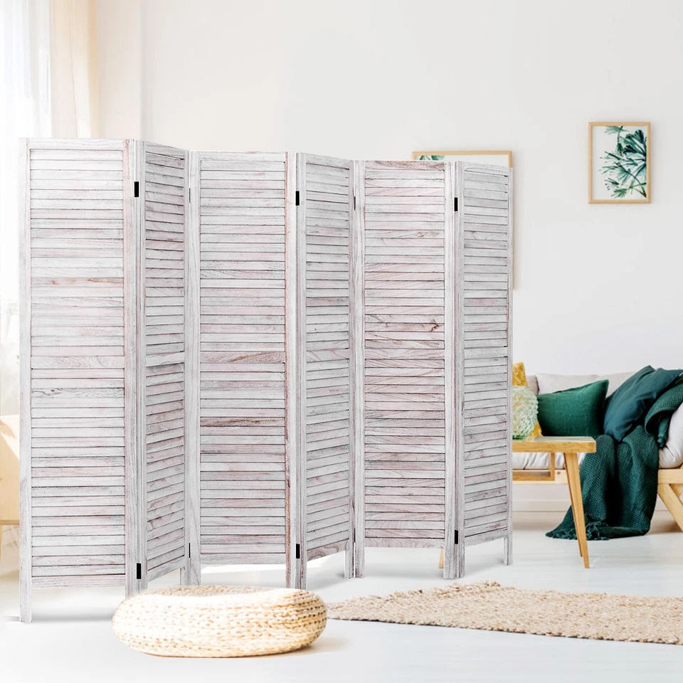 67" Premium 6 Paneles Divisor de Habitación Clásico Veneciano Madera Listón Estilo Elegante Foto 4 de 4