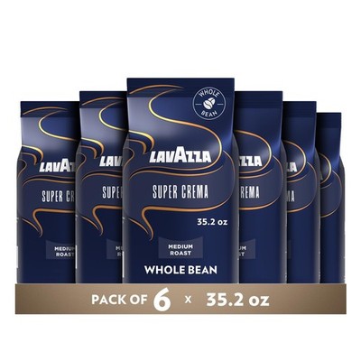 Lavazza Super Crema Whole Bean Coffee, Medium Espresso Roast, Arabica and Rob...