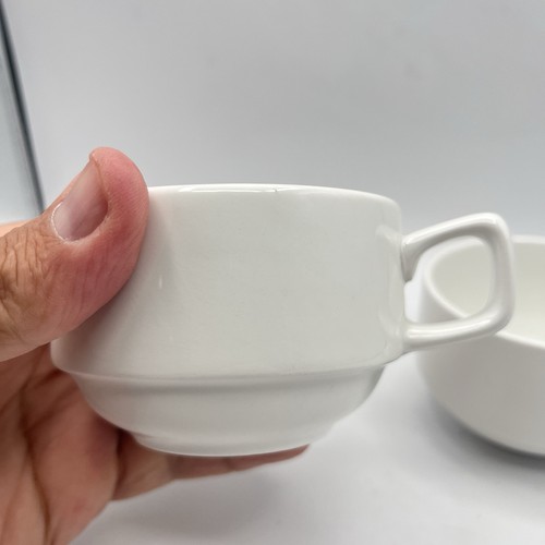 WIlliams-Sonoma Restaurant Dinnerware Stackable Coffee Cups White Set Of 2 - Picture 10 of 17