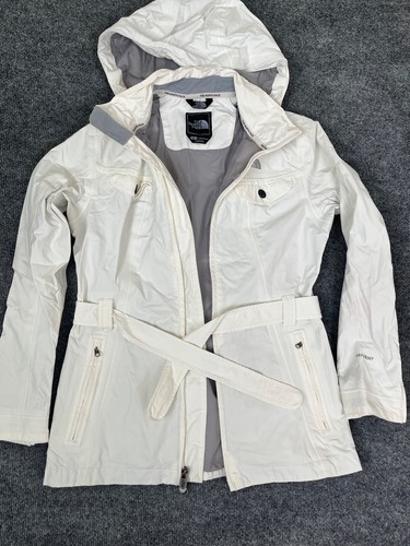 Chaqueta de lluvia marfil The North Face para mujer con cinturón y capucha talla SP - Imagen 1 de 14