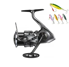 Shimano 24 TWIN POWER C3000MHG Spinning Reel + 5 Metal Jig Lures Japan New