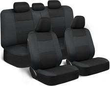 Polypro Car Seat Covers Full Set in Reverse Charcoal, Front and Rear Split Bench