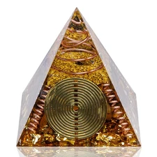 DRTMLY Orgone Pyramid, Small Healing Crystals Pyramid with Tiger's Eye Stones...