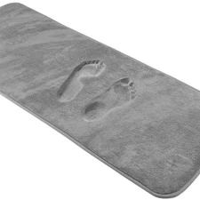 Grey Bath Mat Runner Long Narrow Bathroom Rug Memory Foam Microfiber Bathroom...