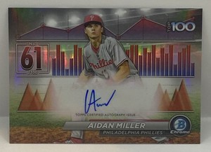 2024 Bowman Aidan Miller Chrome Scouts Top 100 Auto Autograph #41/99 Phillies