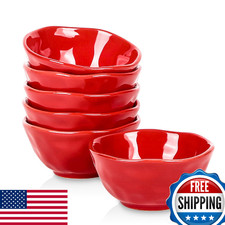 vicrays Ceramic Dessert Bowls - 10 oz, Set of 6, Rice, Ice Cream, Soup