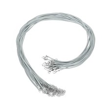 20Pcs Waxed Necklace Cord Bulk Grey 2mm Dia 24" Necklace String Rope