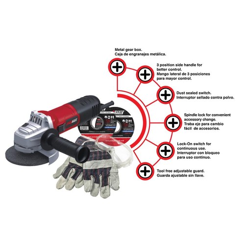 Promaker 4-1/2in Angle Grinder PRO-ES750KITInclude: Angle Grinder, Side handle, - Picture 2 of 6