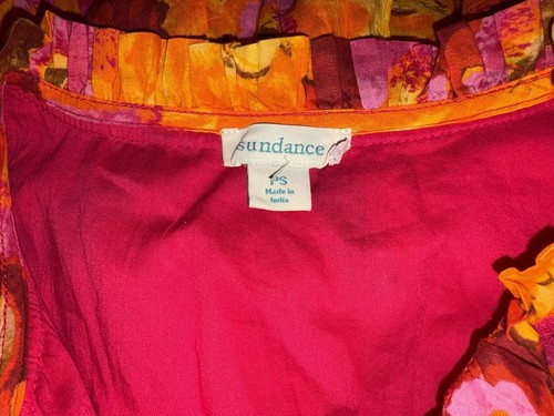 Sundance Blossoms Divine Nectarine Tiered Sleeveless Boho Babydoll Dress Sz PS - Picture 7 of 7
