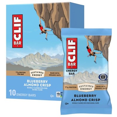 CLIF BAR  Energy Protein Bars  Blueberry Almond Crisp  Made with Organic Oats...